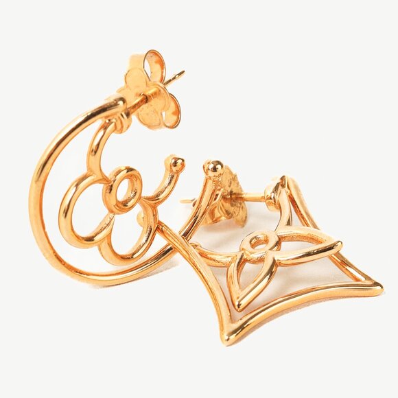 Louis Vuitton LV Twiggy Gold-Tone Monogram Earrings - Picture 2 of 3